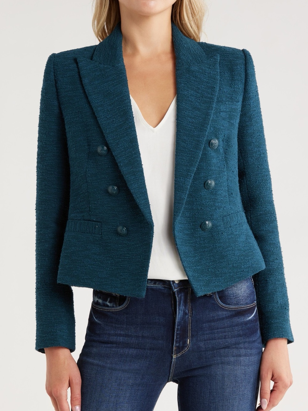 LAGENCE Brooke Double breasted cropped blazer $595 retail